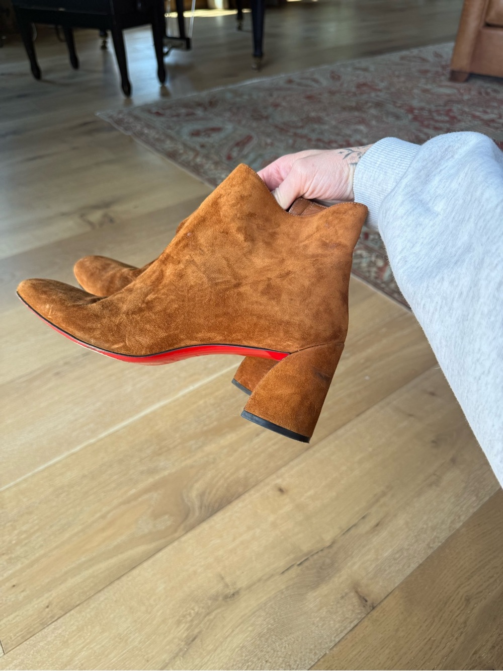 Christian Louboutin Turela 55 Suede Ankle Boots